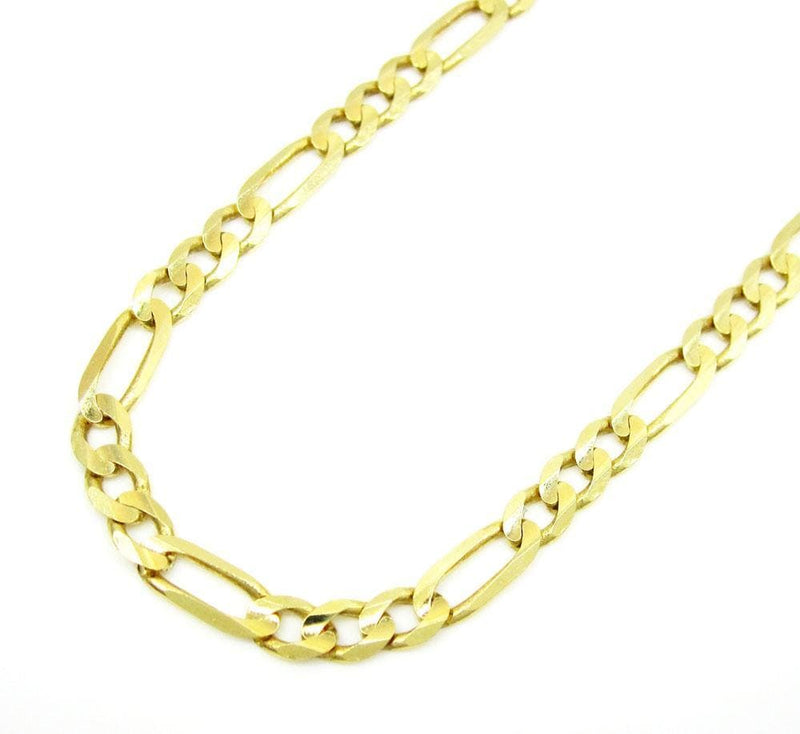 3MM 10K Yellow Gold Figaro Link Chain Necklace