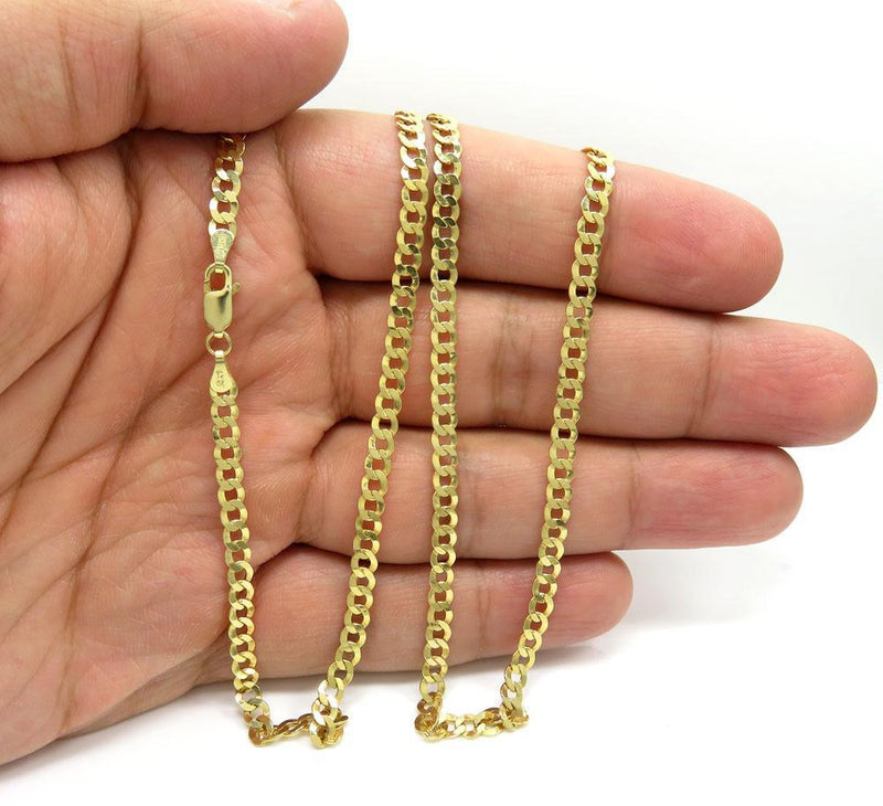 10k HOLLOW Real Yellow Gold Miami Cuban Link Chain Necklace 4.5