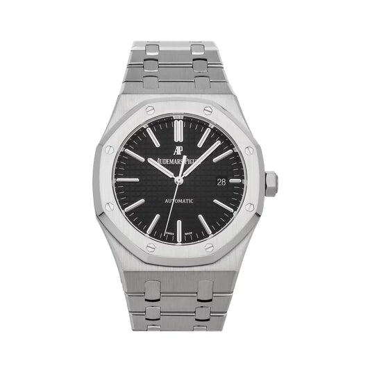 Audemars Piguet 41mm Royal Oak Black Dial Stainless Steel Watch 15400ST