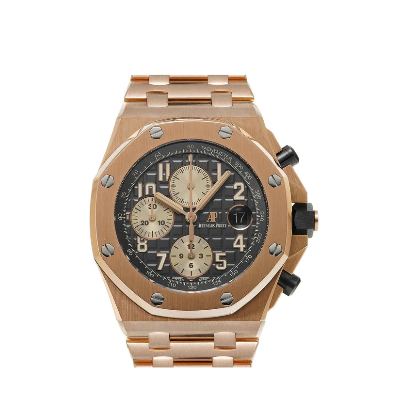 Audemars Piguet 42mm Royal Oak Offshore Gray Dial 18k Rose Gold Watch