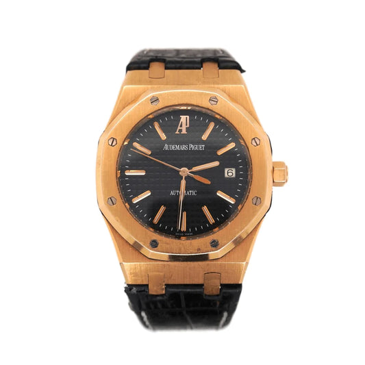 Audemars Piguet Royal Oak 18K Rose Gold JUMBO 39mm Black Dial Watch 15300OR