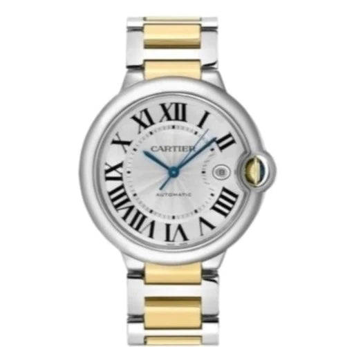 Cartier Ballon Bleu 42mm White Dial 2 Tone Yellow Gold & Stainless Steel Watch 3001