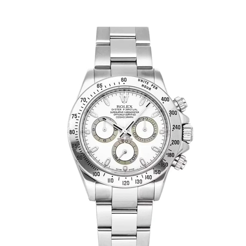 Rolex Cosmograph Daytona 40mm White Dial Oyster Stainless Steel Watch 116520