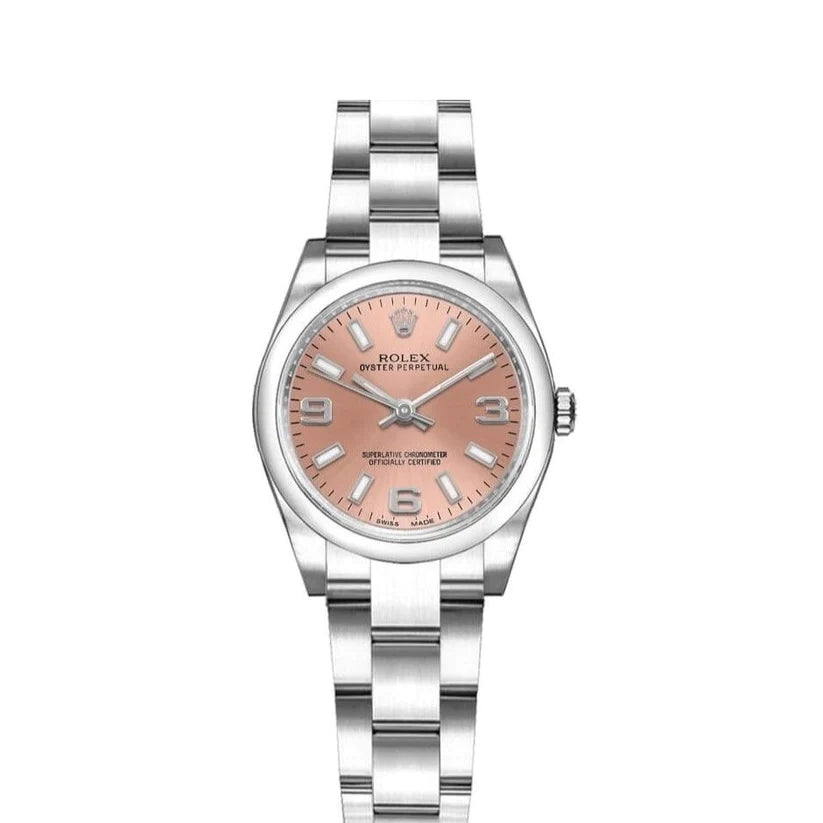 Rolex Oyster Perpetual 26mm Pink Dial Stainless Steel Watch 176200