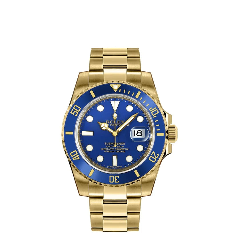 Rolex Submariner Date 40mm 18k Yellow Gold Blue Dial 116618LB