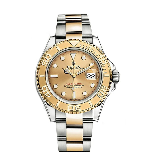 Rolex Yacht-Master 40mm 2 Tone 18k Yellow Gold Champagne Dial Watch 16623