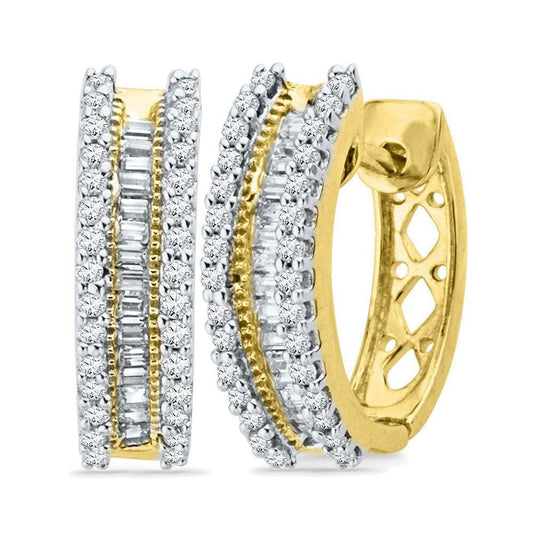 Baguette Diamond Hoop Earrings