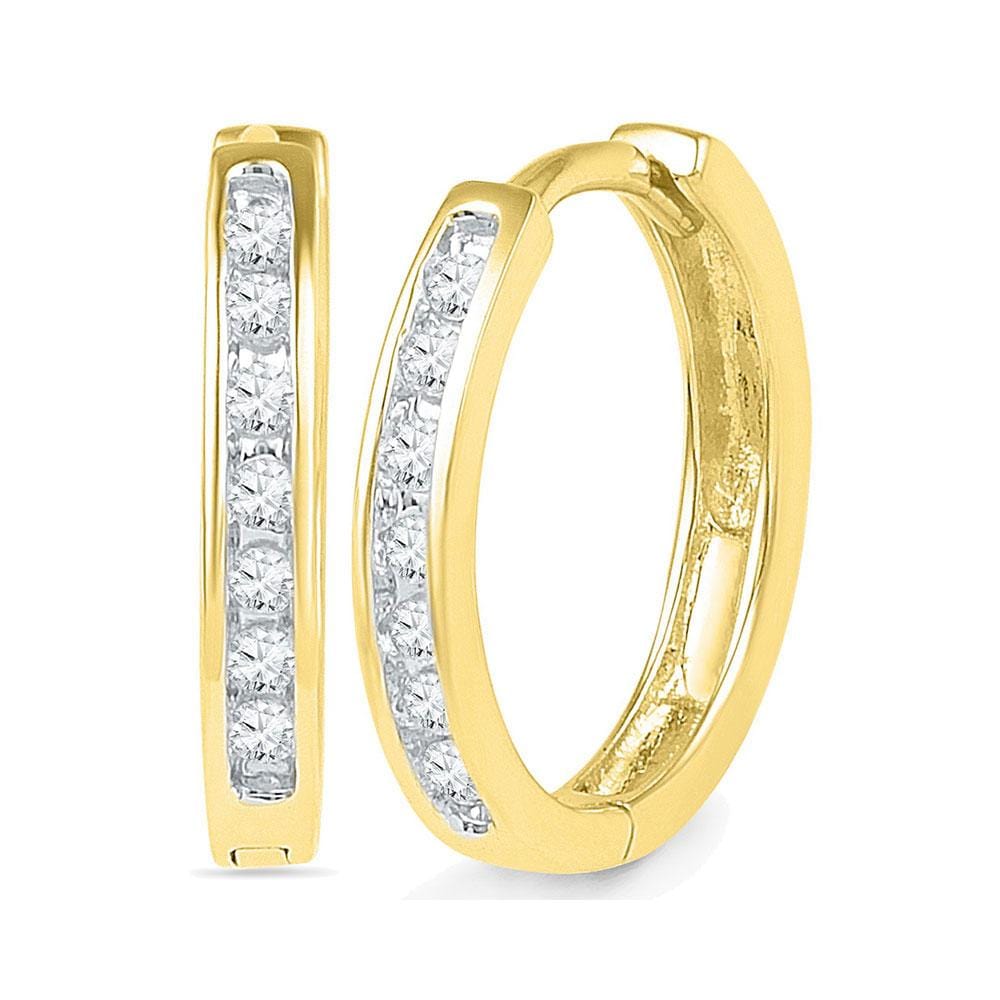 Yellow Gold Diamond Hoop Earrings