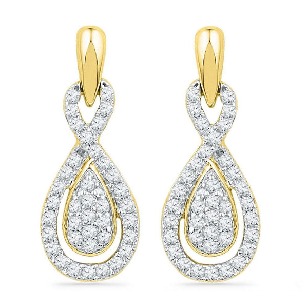 Yellow Gold Diamond Dangle Earrings