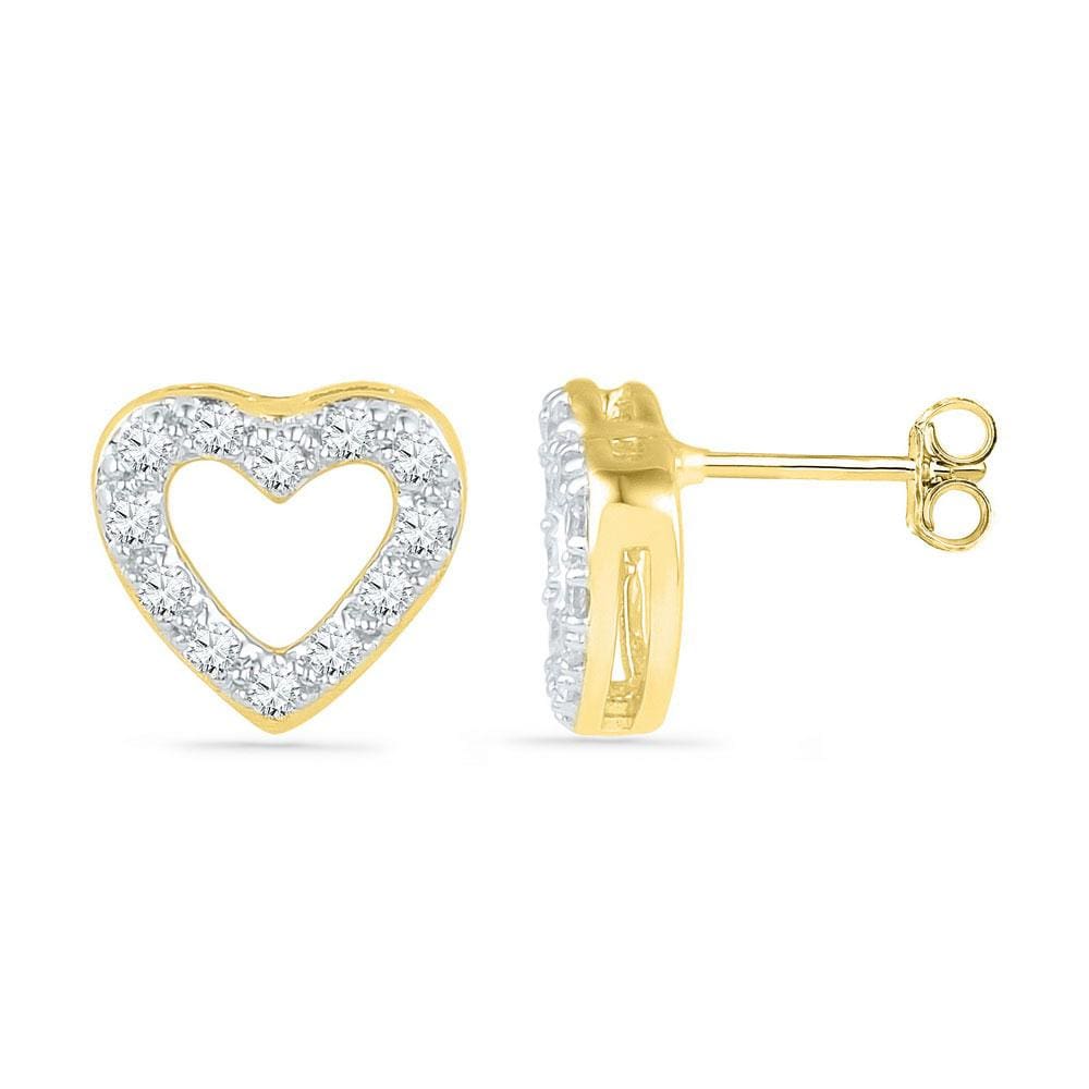 heart outline stud earrings