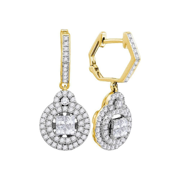 Princess Diamond  Dangle Earrings