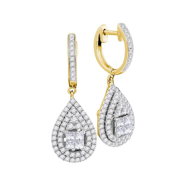 Yellow Gold Diamond Teardrop Earrings