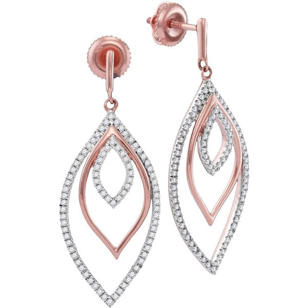 rose Gold Diamond dangle Earrings