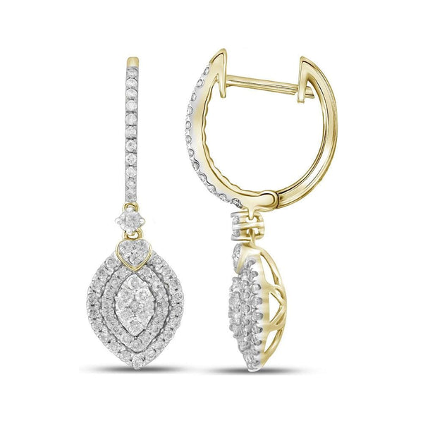 Yellow Gold Diamond  Dangle Earrings