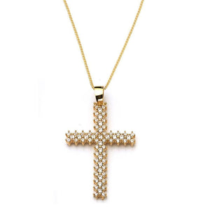 gold cross pendant necklace