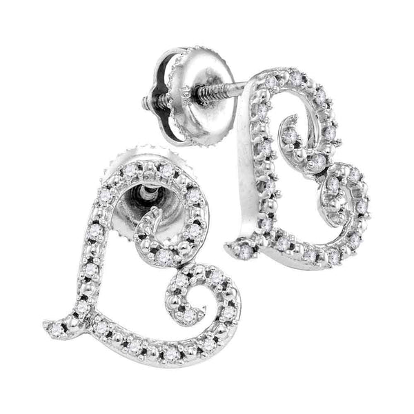 White Gold Diamond Heart Earrings