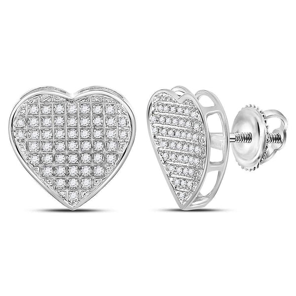 Diamond Heart Stud Earrings