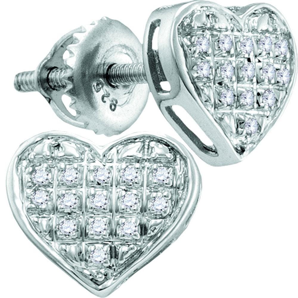 1/2 CT. T.W. Diamond Heart Cluster Stud Earrings in 10K White Gold