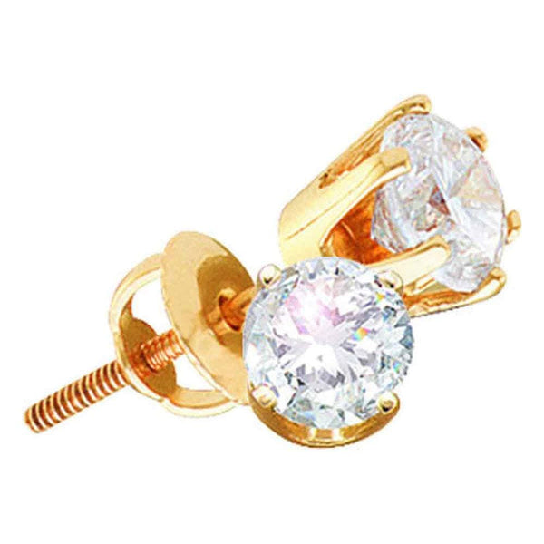 Yellow Gold Diamond Stud Earrings