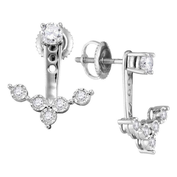 diamond stud jacket earrings