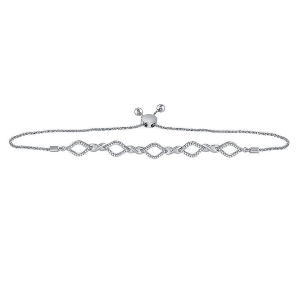 white gold diamond bolo bracelet