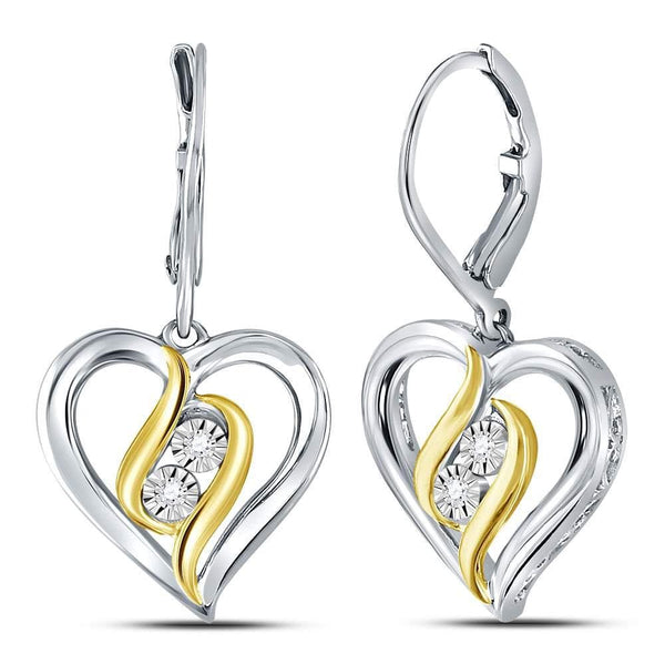 heart drop earrings gold