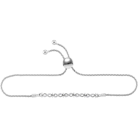 Sterling Silver Diamond Bolo bracelet