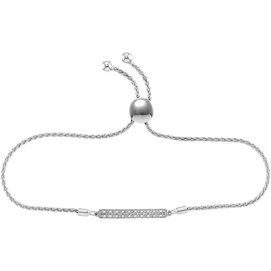 Sterling Silver Diamond Bolo bracelet