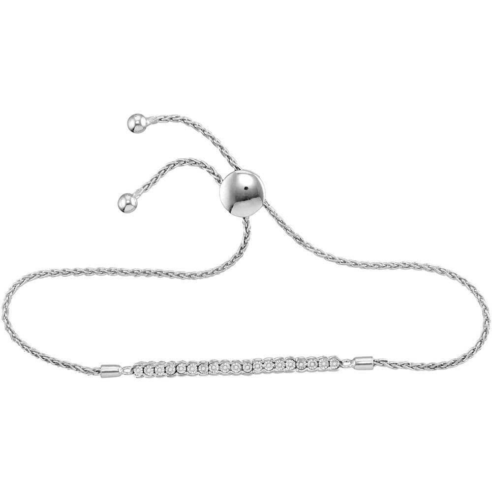 sterling silver diamond bolo bracelet