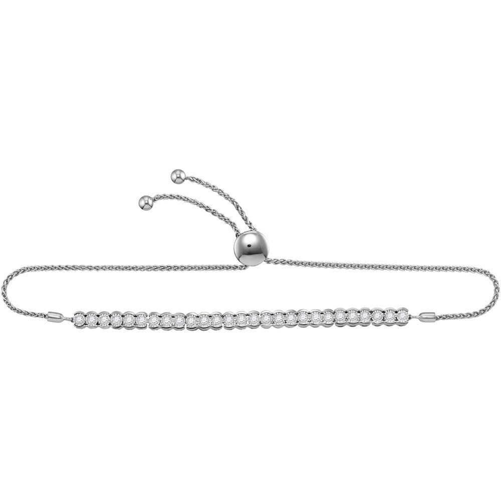 white gold diamond bolo bracelet