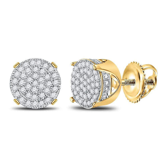 Diamond Cluster Stud Earrings