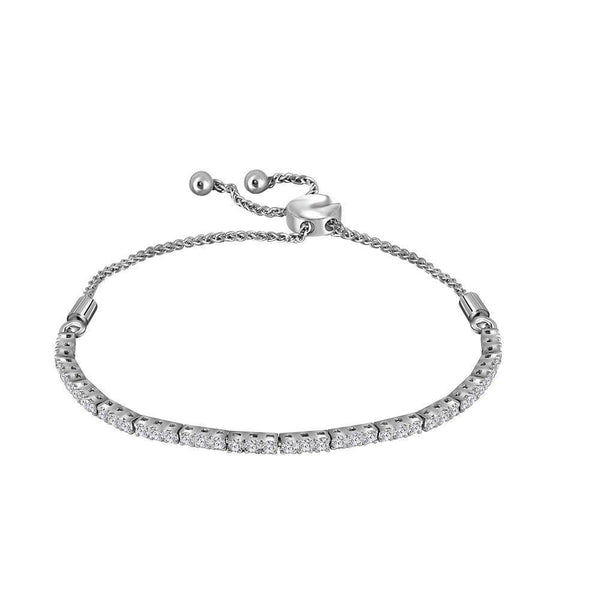 White Gold Diamond Bolo Bracelet