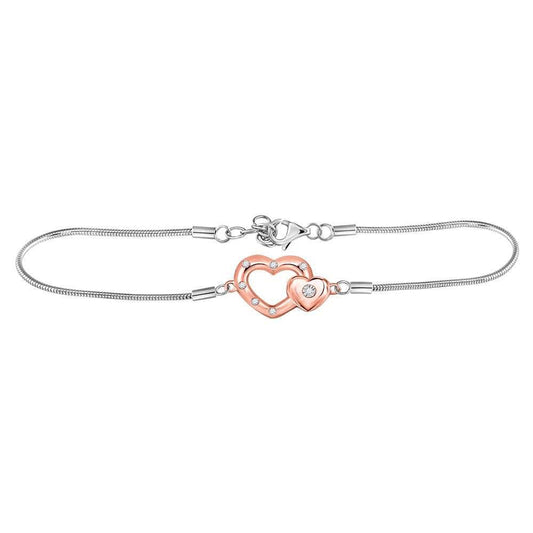 sterling silver diamond heart bracelet