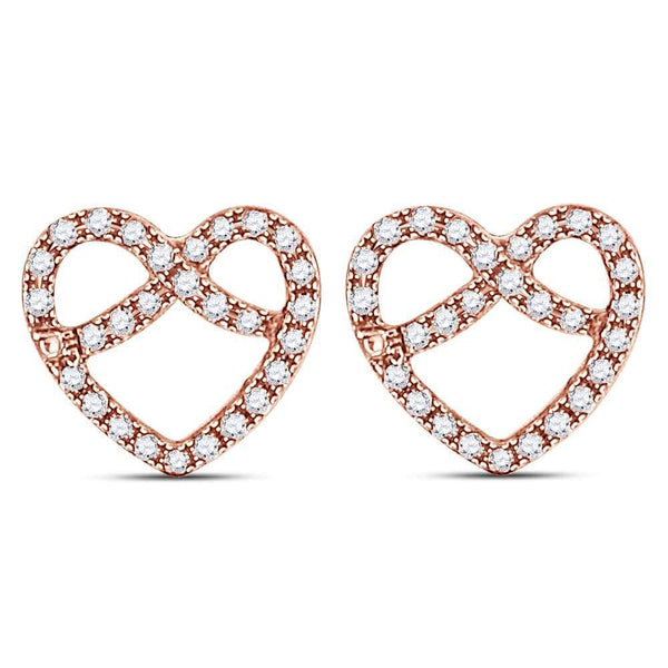 heart shaped diamond stud earrings