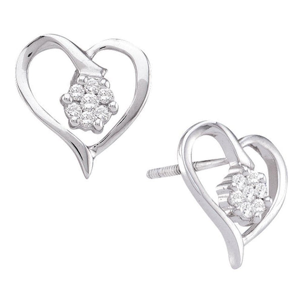 Diamond Cluster Heart Earrings