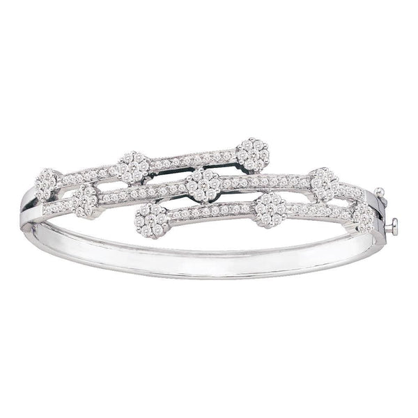 14k White Gold Diamond Bangle Bracelet