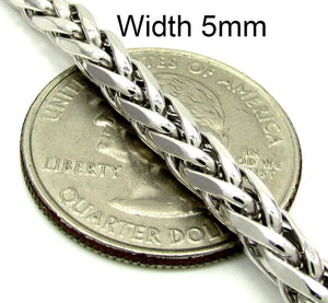 5MM White Gold Palm Chain