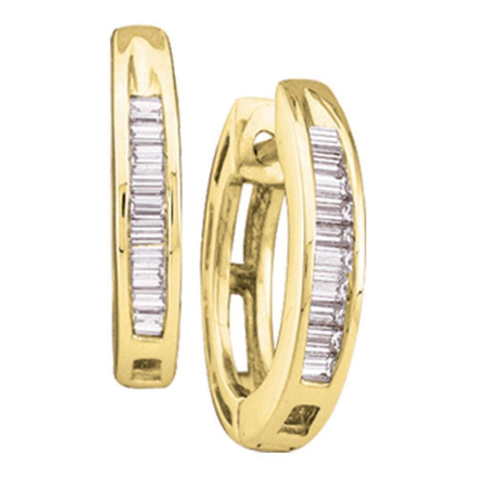 Yellow Gold Diamond Huggie Earrings