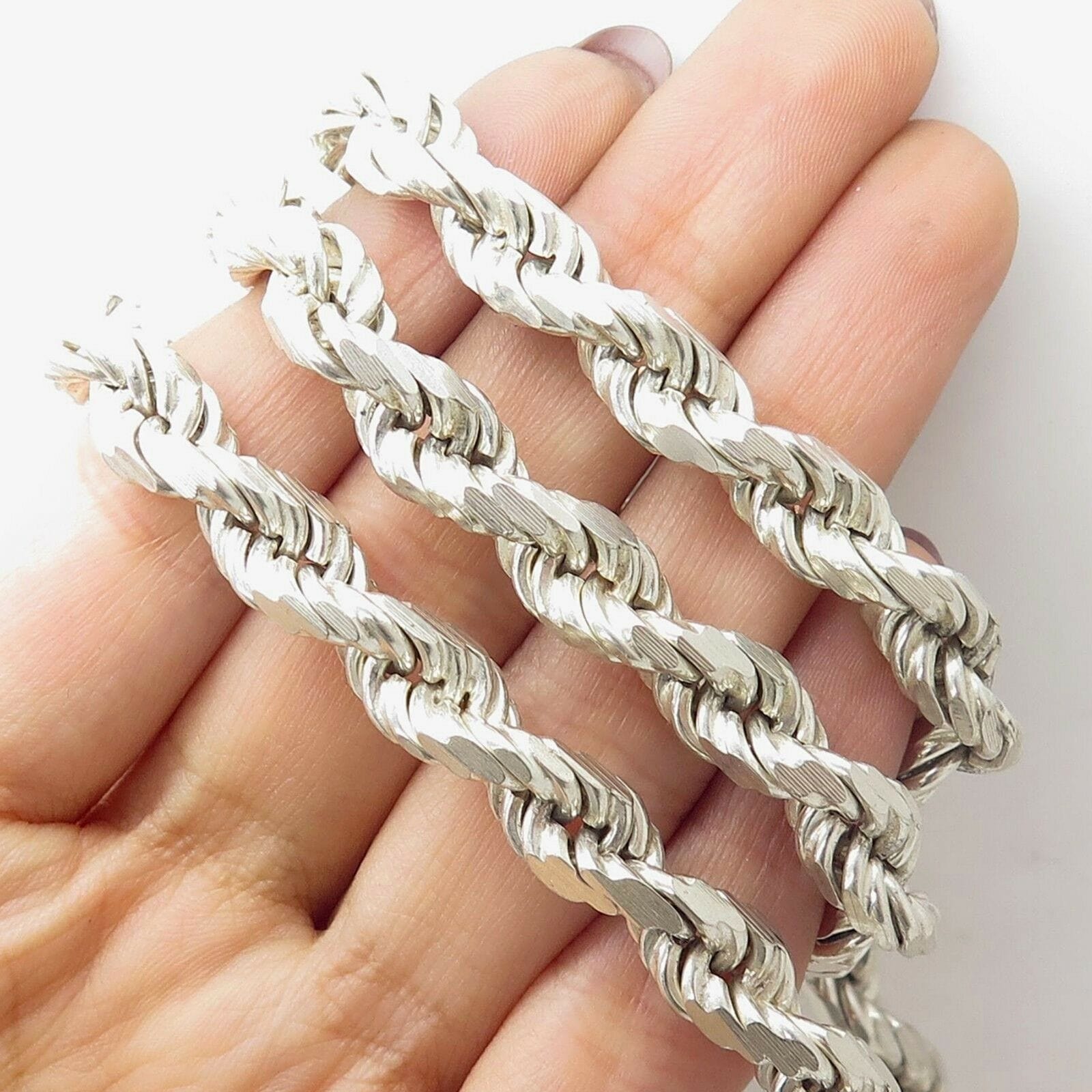 Silver Diamond Cut Rope Chains - 925 Sterling Silver | Lirys Jewelry –  Liry's Jewelry