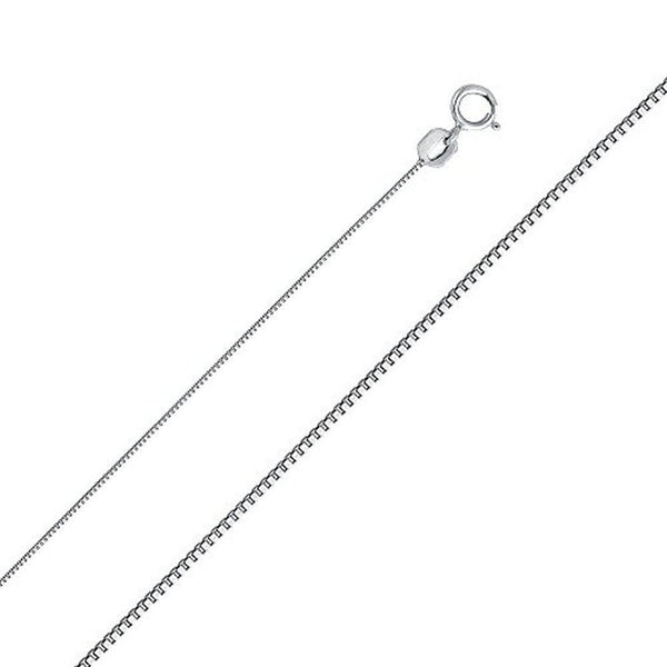 14K White Gold 0.5MM Box Chain Spring Clasp 16 to 22 Inches, Chain, Jawa Jewelers, Jawa Jewelers