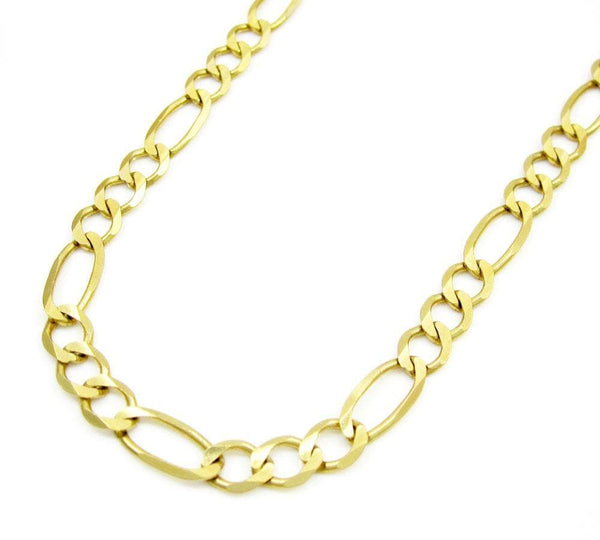 5MM 10K Gold Hollow Figaro Link Chain, Chain, Jawa Jewelers, Jawa Jewelers