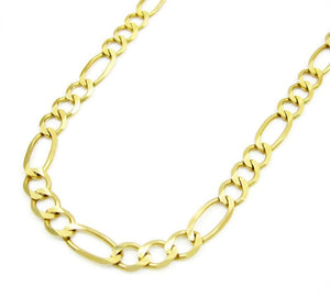 5MM 10K Gold Hollow Figaro Link Chain, Chain, Jawa Jewelers, Jawa Jewelers