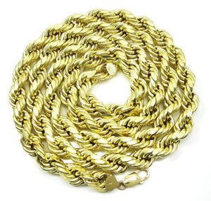 yellow Gold Diamond cut Rope Chain