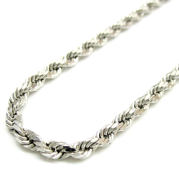 mens white gold rope chain