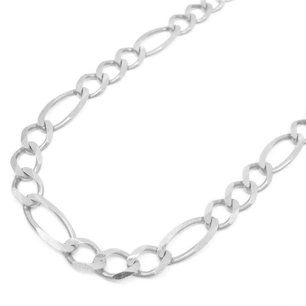 5MM 10K White Gold Figaro Link Chain, Chain, Jawa Jewelers, Jawa Jewelers