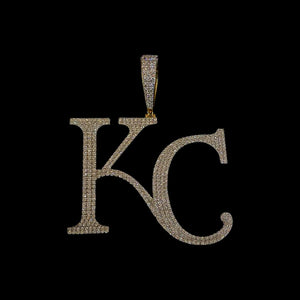 10K Yellow Gold Kansas City KC Diamond Pendant