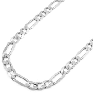 3MM 10K White Gold Figaro Link Chain, Chain, Jawa Jewelers, Jawa Jewelers