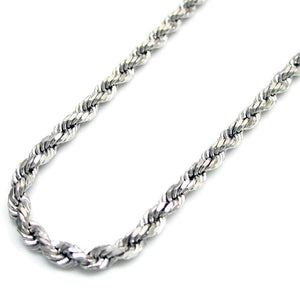 white gold diamond cut rope chain