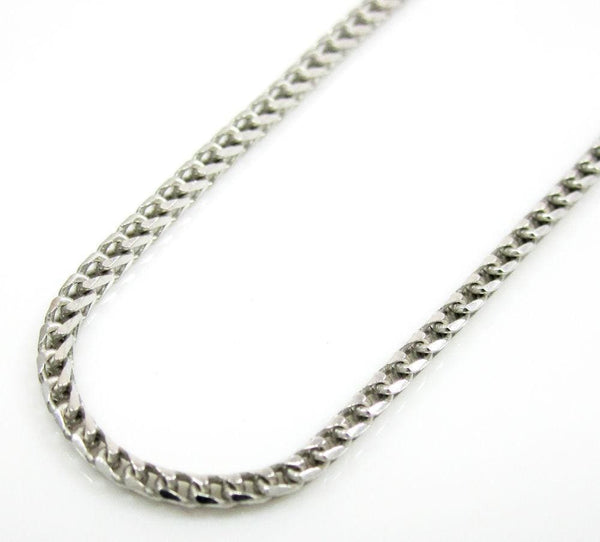 10K white gold diamond cut franco chain