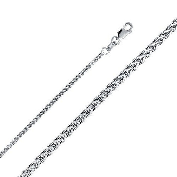 14K White Gold 1.7MM Flat Franco Chain Lobster Clasp 16 to 24 Inches, Chain, Jawa Jewelers, Jawa Jewelers